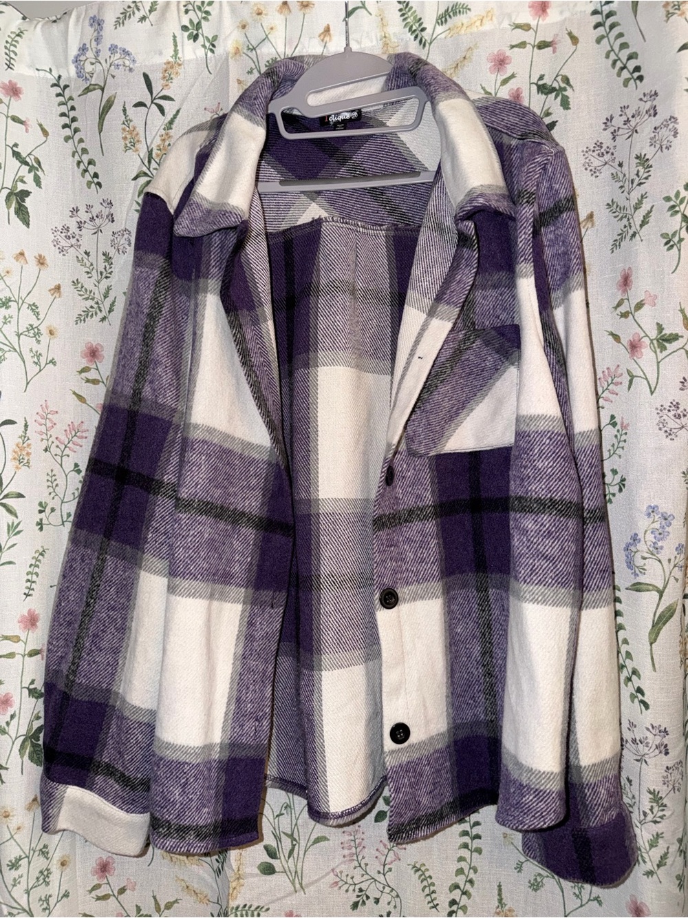 Women's Purple & White Plaid Blazer Jacket